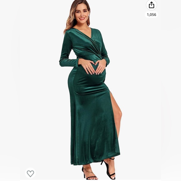 Long sleeve formal maternity gown - Picture 2 of 6